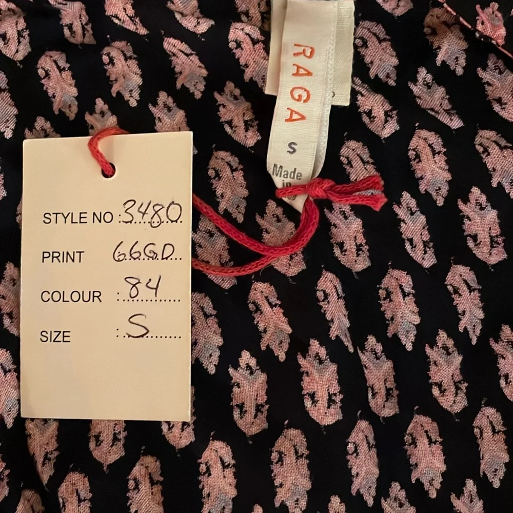 Raga Anthropologie Avah Geometric‎ Split Front Long Sleeve Boho Dress Small